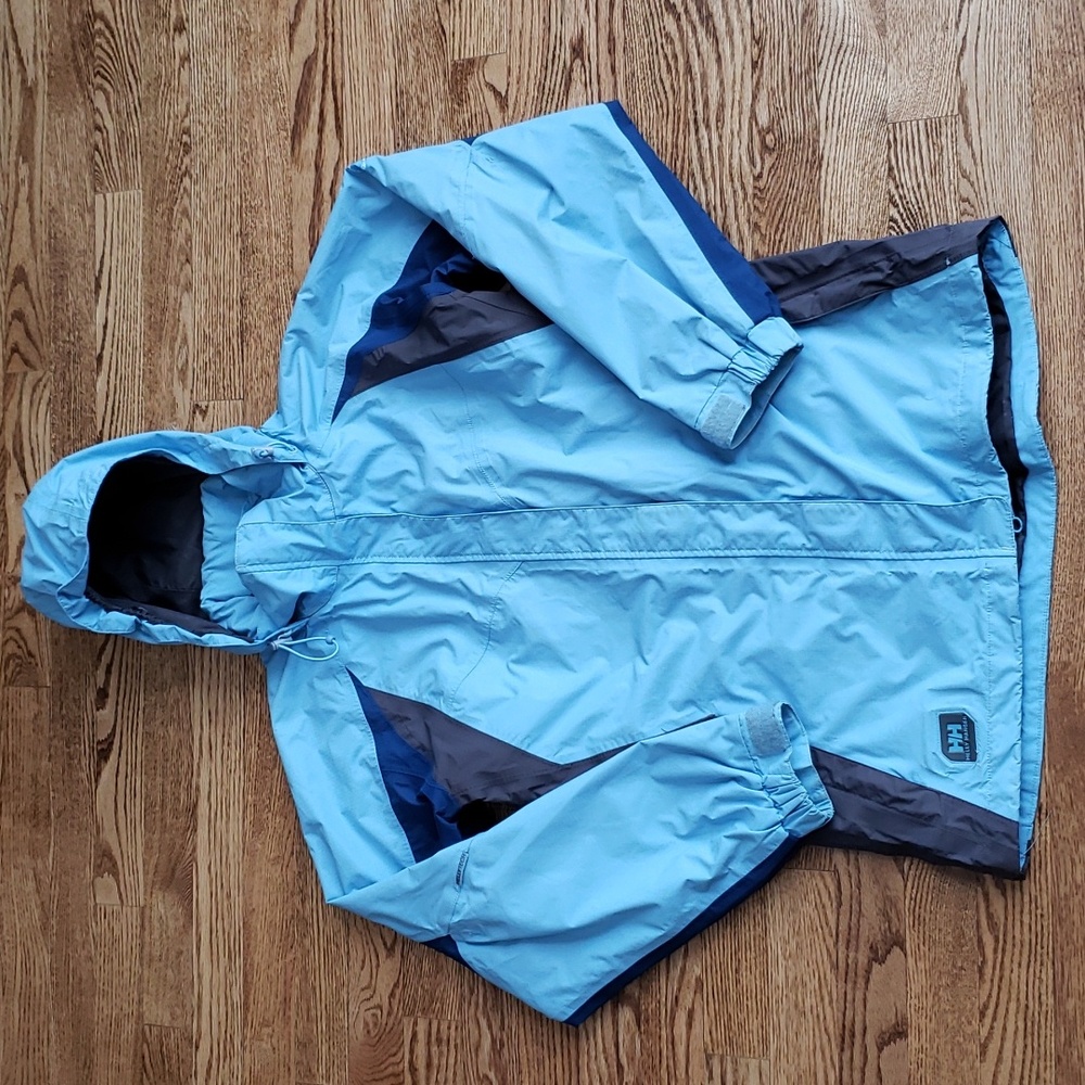 (M) Helly Hansen HellyTech Lightweight Coat Hideaway Hood Outdoor Color Block